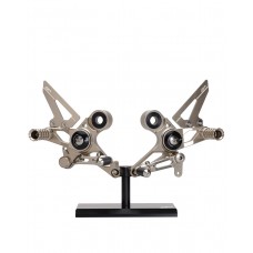 AEM FACTORY - DUCATI MONSTER 696  796 & 1100 ADJUSTABLE BILLET REARSETS  WITH COLORED ECCENTRIC
